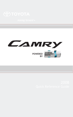 2008 Toyota Camry Hybrid Quick Reference Guide